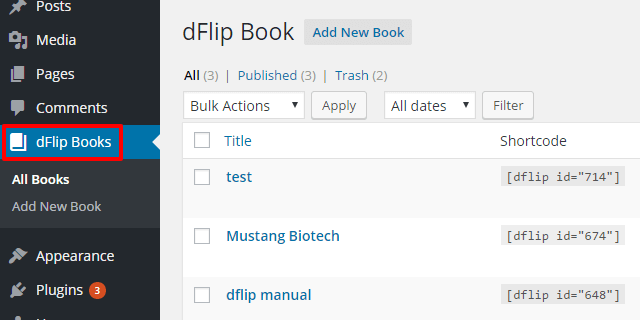 dFlipbook Menu