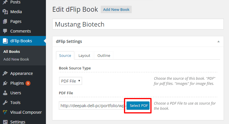 DearFlip / Dflip Add PDF to flipbook